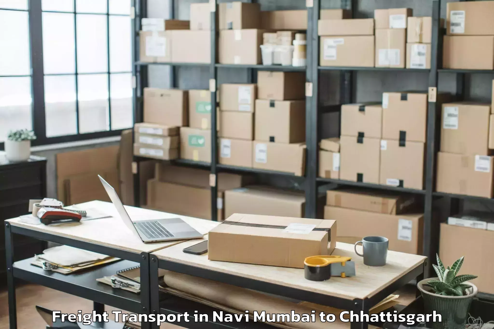 Reliable Navi Mumbai to Gaurela Freight Transport